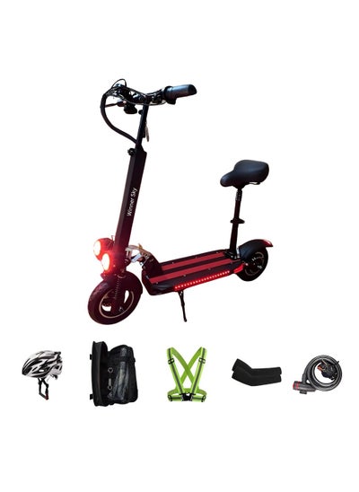 اشتري Electric Scooter E10 with 1000W Motor, Full Foldability, 48V 13Ah Battery, Anti-Theft Remote Control, Red with Freebies Stuff في الامارات