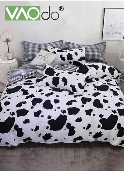 Buy 4PCS Bedding Set Skin Friendly and Simple Cotton Material Including Sheets Duvet Cover and 2 Pillows in UAE