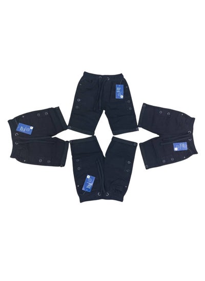 Buy Kids Denim Elasticated Waist & Hem Button Short Pants in UAE