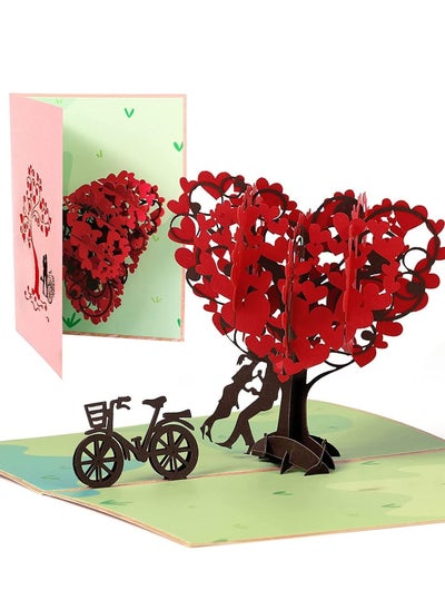 اشتري Love Tree Pop Up Card for Girlfriend Happy Romantic Birthday Wedding Thank You Cards 3D Up Handmade Proposal في الامارات