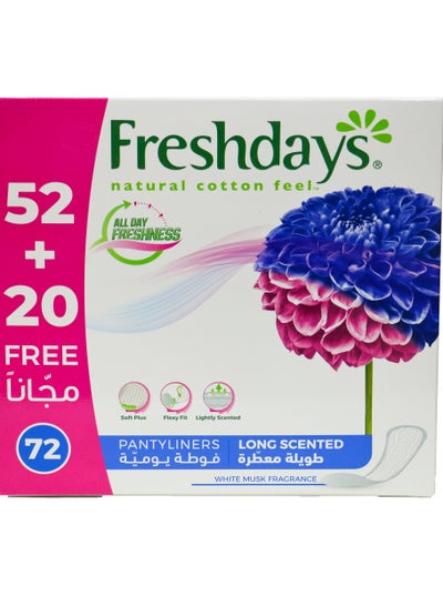 Buy Freshdays Pantyliners Long Scented 52+20 Free in Egypt