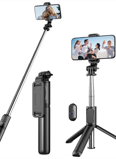 Buy Selfie Stick Tripod with Detachable Wireless Remote, 4 in 1 Extendable Portable Selfie Stick & Phone Tripod Stand Compatible with Gopro, iPhone/Samsung/Huawei, etc. in UAE
