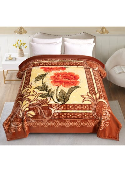 اشتري Soft-touch blanket engraved with distinctive winter designs and engravings, two-piece, 6 kg, size 240X220 cm في السعودية