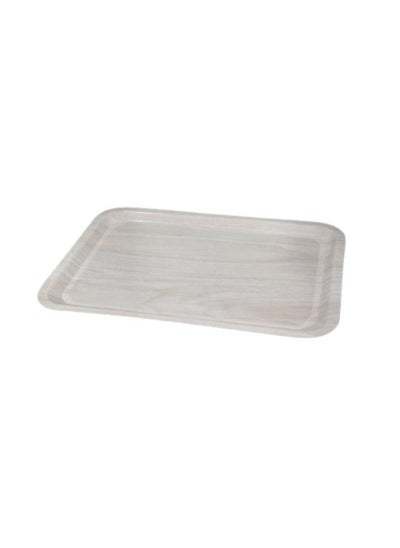 Buy Beige non-slip wooden rectangular serving tray, 27 x 38 cm in Saudi Arabia