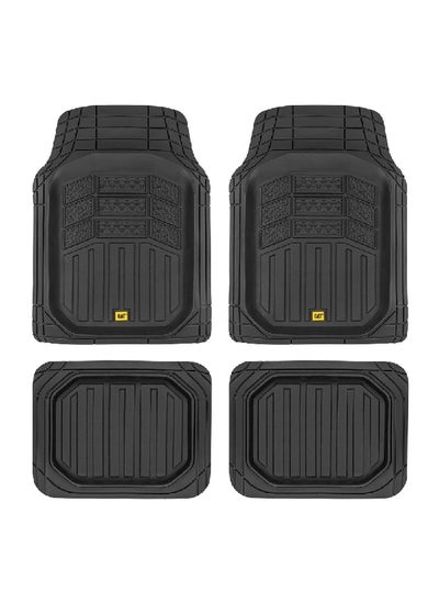 Buy 4-Piece Heavy Duty Deep Dish All Weather Total Protection Durable Rubber Floor Mat Black 4.285 x 14.128 x 21.59 cm CAMT-9014-BK in Saudi Arabia