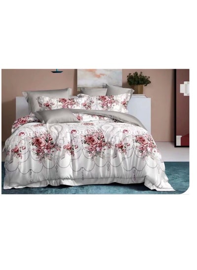 Buy Embrace King Comforter Comforter set 6pcs set glazed cotton King size 1-PC fitted bedsheet 200 * 200cm,1-PCS Comforter 220 * 240 fixed, 4PCS Super Soft Pillowcases in UAE