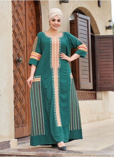 Buy High-quality cotton Arabic jalabiya with an ancient Arabic heritage design in Saudi Arabia