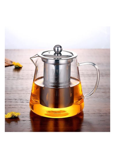 Buy Mash 950ml Glass Tea Pot Borosilicate Glasses Teapot Loose Leaf Tea Kettle Heat Resistant Clear with Infuser Strainer for Microwavable and Stovetop Safe in UAE