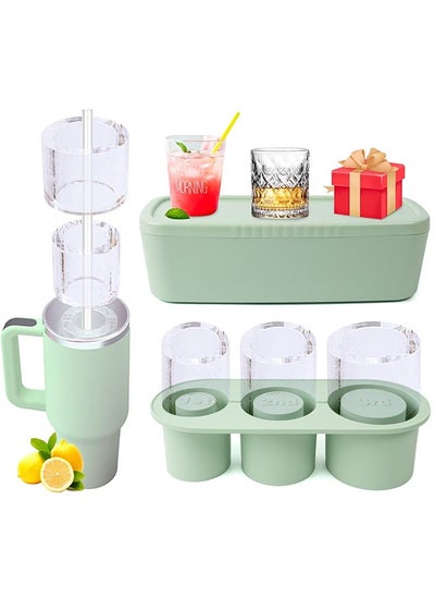 Buy Ice Cube Tray for Stanley Cup,Ice Mold with Lid & Bin for 30&40 oz Stanley Tumblers Accessories,Easy Release Silicone Ice Maker for Ice Drink,Juice in Saudi Arabia