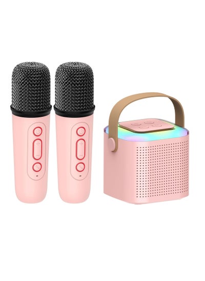 Buy Portable Bluetooth Karaoke Speaker with 2 Wireless Microphones for Home Enjoyment Party in Saudi Arabia