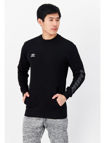 Buy Men Sportswear Fit Long Sleeves Running Sweatshirt, Black in Saudi Arabia