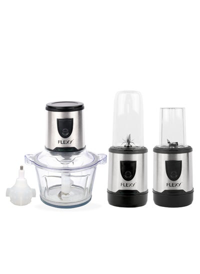 Buy Flexy Food Processor Electric Chopper Mincer And Blender For Meat And Veggies With Garlic Peeler in UAE