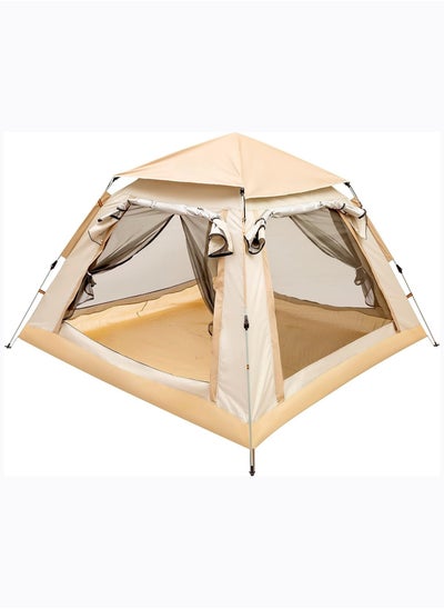 Buy Easy Setup Pop Up Camping Tent Double Layered D210 Polyester with Anti-UV Coating, Dust and Wind Proof, 240Lx240Wx155H cm, 4.5kg, WaterProof, Automatic, Perfect for Outdoor Camping Adventures! in Saudi Arabia