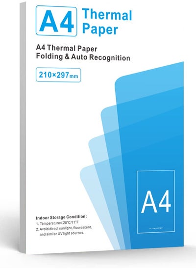 Buy A4 Thermal Paper, 210 x 297 mm Folding Black Mark Thermal Paper for A4 Portable Thermal Printer, compatible with portable letter thermal printer, 8.27"×11.69” Size, Compatible with M08F-Letter M832 M833 M834 M835 HRPT MT800 Thermal Paper(200 sheets) in UAE