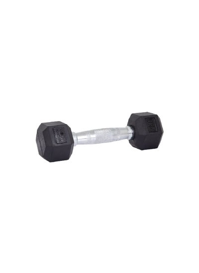 Buy Hex Shaped Rubber Coated Dumbbell Black and Silver 2 kg BW-460-2KG in Saudi Arabia