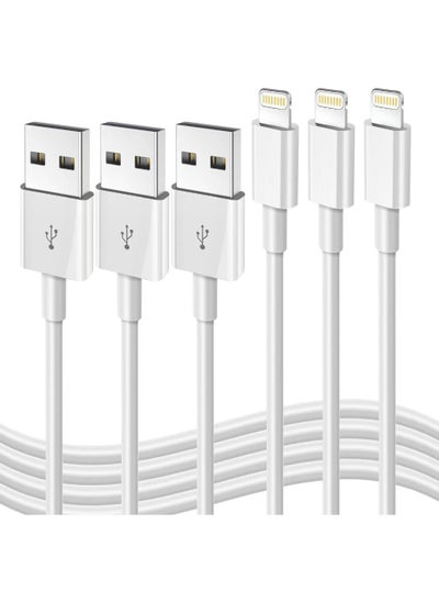 Buy iPhone Fast Charging Cable [Apple MFi Certified] 3-Pack 3FT Lightning to USB Cable iPhone Charger Cord Compatible with iPhone 14 13 12 11 Pro Max XR XS X 8 7 6 Plus SE iPad and More 3FT in UAE