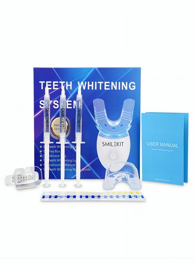 Buy Home Use Teeth Whitening Kit Natural Whitening Effective Stain Removal Include 3 Teeth Whitening Gel Pens Complimentary Color Card Blue Gift Box in Saudi Arabia