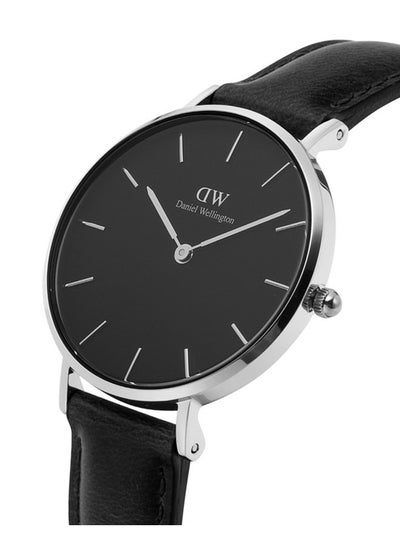 Buy Daniel Wellington Petite Sheffield Women's Quartz DW Watch with Black Leather Strap-32mm in Saudi Arabia