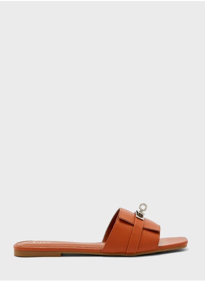 Buy Buckle Detail Flat Sandals in UAE