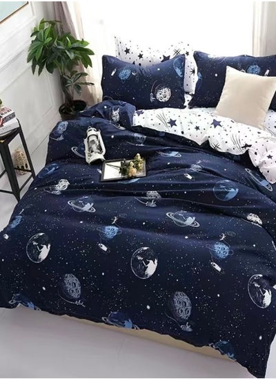 Buy Variance Sizes Galaxy Pattern Duvet Cover Set Blue  Print Bedding Set Reversible style. in UAE