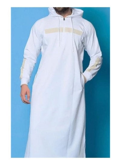 اشتري ثوب رجالي رداء مسلم موضة سترة بقلنسوة رداء الشرق الأوسط دبي ملابس إسلامية عربية ماليزيا في السعودية