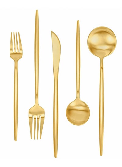 Buy Food Grade Stainless Steel Cutlery Sets for 5(gold) in Saudi Arabia