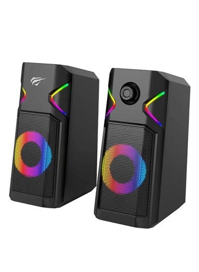 Buy Mini Speaker ( 3W - 5V ) Multimedia Speaker for PC ,Gaming , Music , Studying and Lap Top with USB Powered and Audio Input 3.5 Wired , dynamic led lights , 2.0 Channel Wired Home Theatre , Good Quality , excellent Public choice in Egypt