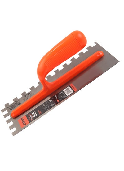 Buy Crown Plastering Trowel with Teeth/Abs, Stainless Steel Cement Trowel, 28*12cm, Construction and Finishing Tool, For Applying Plaster, Smoothing Surfaces, Repairing Damaged Surfaces, Installing Tiles in UAE