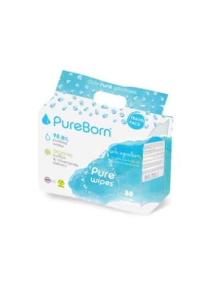 Buy Pure Born Chamomile Travel Wipes 80s in UAE