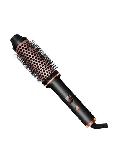 Buy Thermal Brush 1.5 Inch Curling Iron Brush Volumizing Brush Heated Round Brush Ceramic Tourmaline Ionic Curling Comb Dual Voltage Travel Curling Iron with Brush LCD Display in UAE