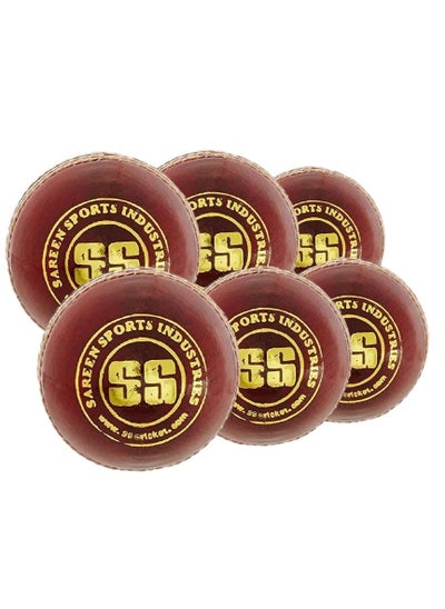 Buy SS Club Leather Cricket Ball Red Pack of 6 in UAE