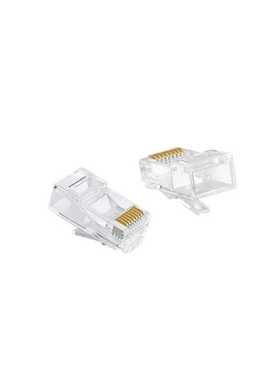 Buy Pack Of 100 RJ45 CAT5 Modular Connectors Clear in Egypt