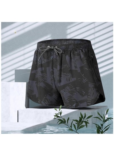 اشتري Fashionable Men's Double-Layer Quick Drying Beach Swimming Shorts في الامارات