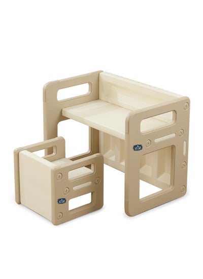 Buy Little Story - Kids Study Table with Chair - Beige in UAE