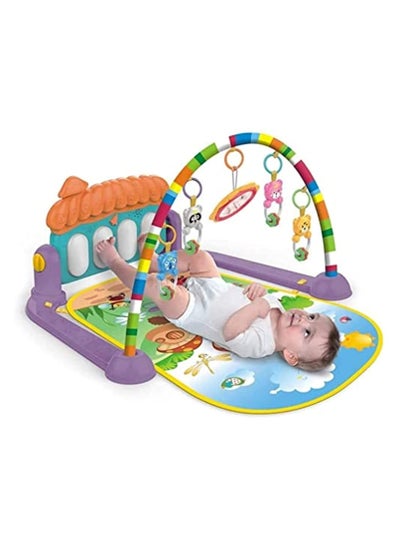 اشتري Large Play Learn Infant Gym Toys Piano Activity Baby Kick and Gym Play Mat Lay & Play 3 in 1 Fitness Music and Lights Fun Piano for 0-36 Months Girl Boy - Easy to Disassemble and Washable… في السعودية