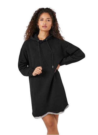 Buy Fleece Faux Gem-Trim Hoodie Dress in Egypt