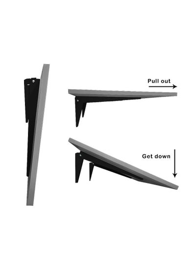 Buy 2 Pieces Folding Shelf Bracket 40cm Black in Egypt