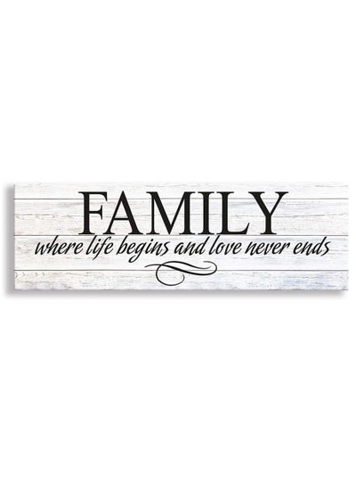 Buy Inspirational Quotes Motto Canvas Wall Art,Family Prints Signs Framed, Retro Artwork Decoration for Bedroom, Living Room, Home Wall Decor (25 X 10 cm, Family) in UAE