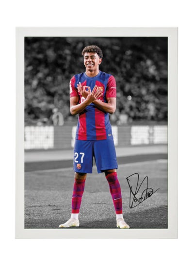 Buy Lamine Yamal Barcelona Autographed Framed Poster 30x40cm - Football Memorabilia, Soccer Collectible, Gift for Fans in UAE