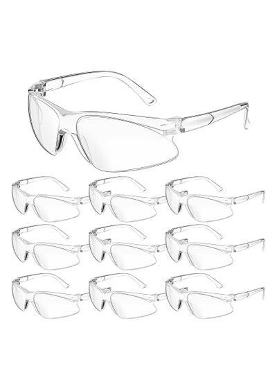 اشتري 12 Pair Safety Glasses, Clear Eye Protection Glasses Ansi Z87.1 Protective Over Eyeglasses في السعودية