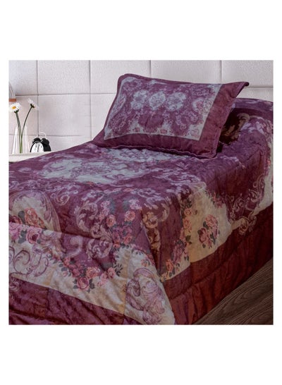 Buy quilt 3 pieces Velvet tableau size 240 x 240 cm model 723 from Family Bed in Egypt