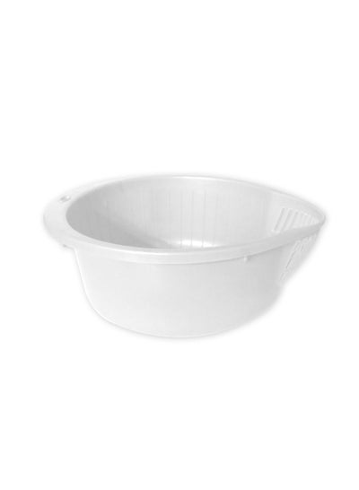 Buy GAB Plastic, Rice Colander, White, Kitchen Drain Colander, Food Strainer Kitchen and Cooking Accessory, Cleaning, Washing and Draining Rice, Grains, Fruits and Vegetables, Made from BPA-free Plastic in UAE