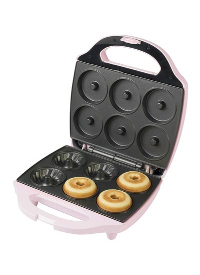 Buy Bundt Cake Maker for 6 Mini Cakes with Non-Stick Coating, 900 Watt, Pink in UAE