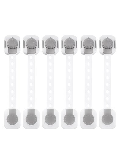 Buy 6pcs Baby Safety Lock，Child Safety locks，Multi-Functional Adjustable Double Button Baby Anti-Clip Latch System for Cabinets, Drawers, Fridge, Closet Doors Etc in UAE