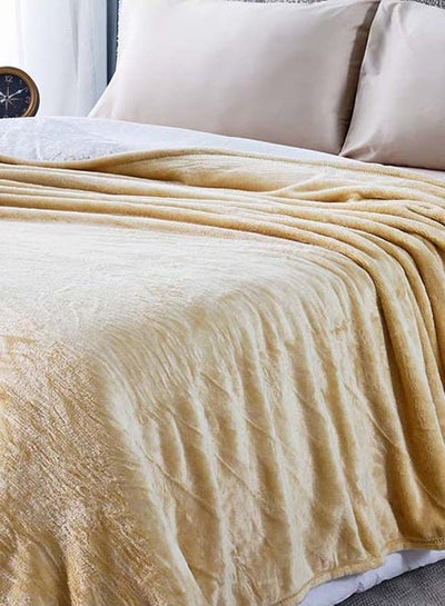 Buy Melange Blanket, Yellow - 180x200 cm in UAE