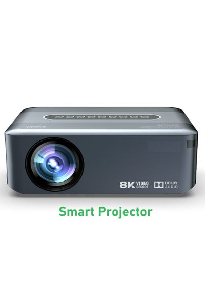 اشتري Smart Projector AI Intelligence Wireless Projector Portable Ultra HD 8K 1080P Resolution 12000 Lumens Dual Band WiFi Grey في السعودية