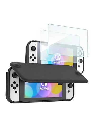 Buy Nintendo Switch OLED 2021 Flip Case with 2 Pack Tempered Glass Screen Protectors in Egypt