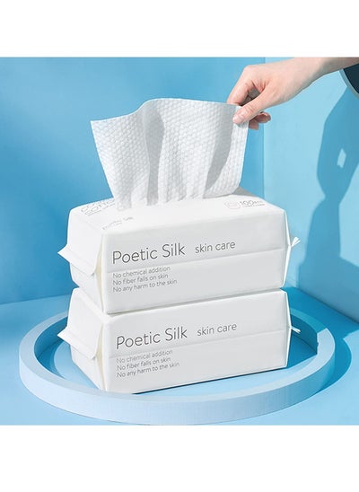 Buy Disposable Face Towel, Facial Cotton Tissue for Sensitive Skin, Unscented and Ultra Soft Face Wipes, Cotton Dry Baby Wipes, Make-Up Remover Wipes 2 PACK in Saudi Arabia