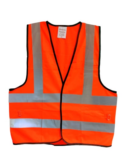 Buy Reflective High Visibility Safety Vest With side Strap For Men Women in UAE