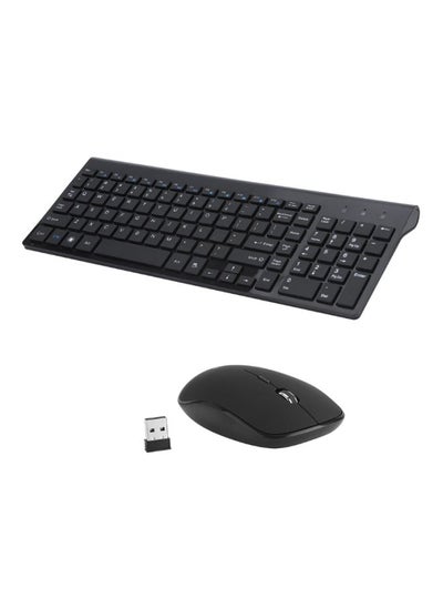 اشتري 2-Piece Wireless Keyboard And Mouse Set Black في الامارات